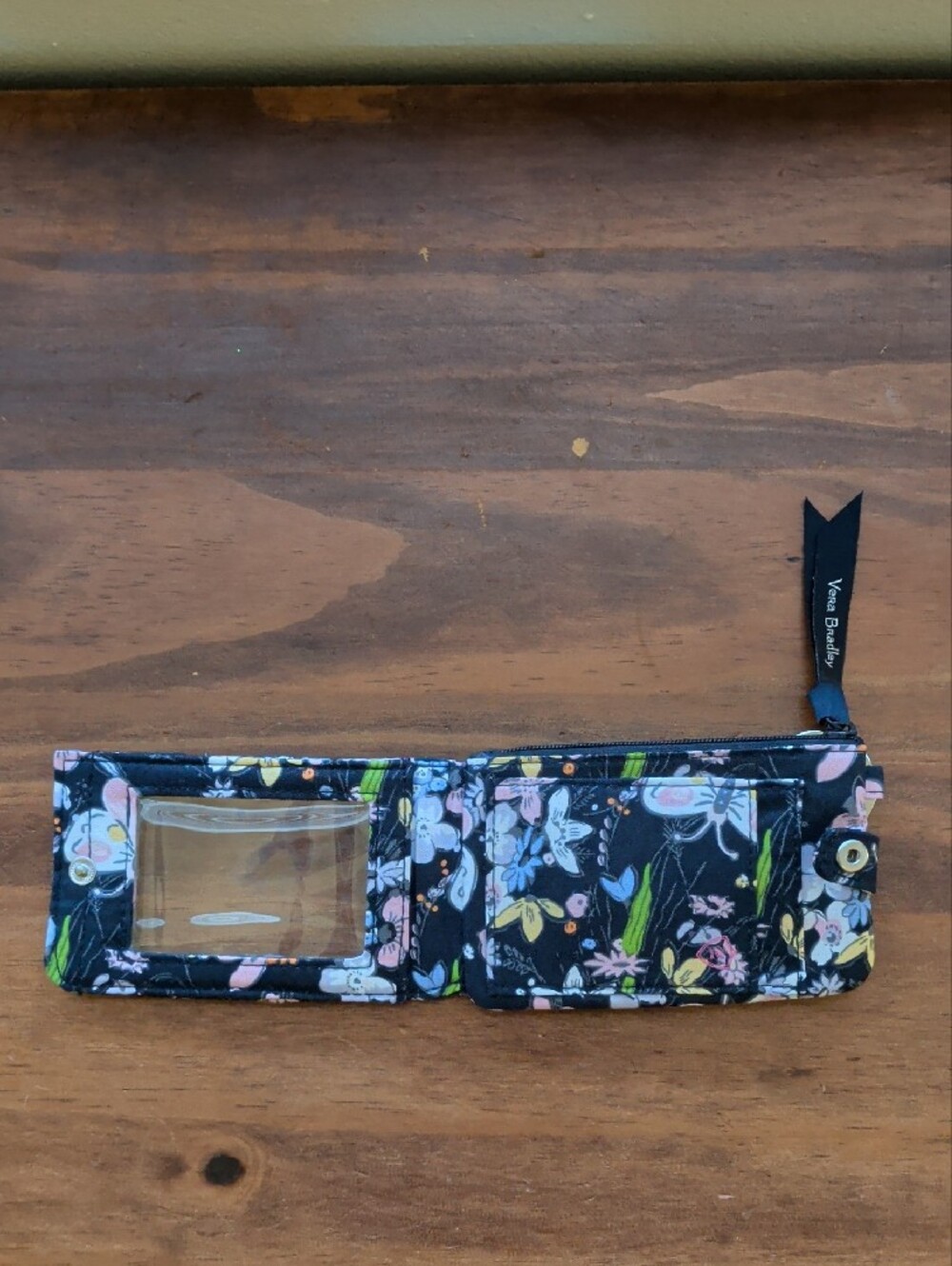 Vera Bradley Bloom Bloom Navy Bifold ID Holder | Coin Purse - Picture 3 of 6